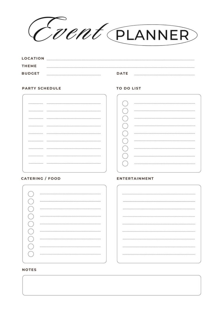 Free Party Planner Templates To Customize And Print Canva