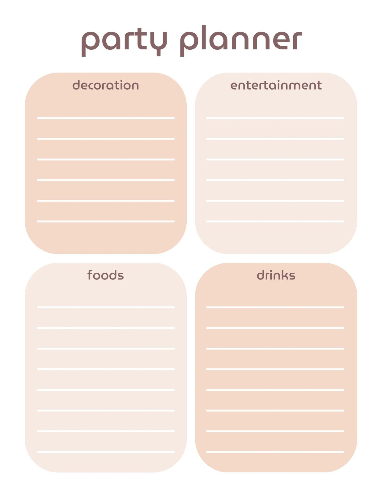 Free Printable Event Planning Templates