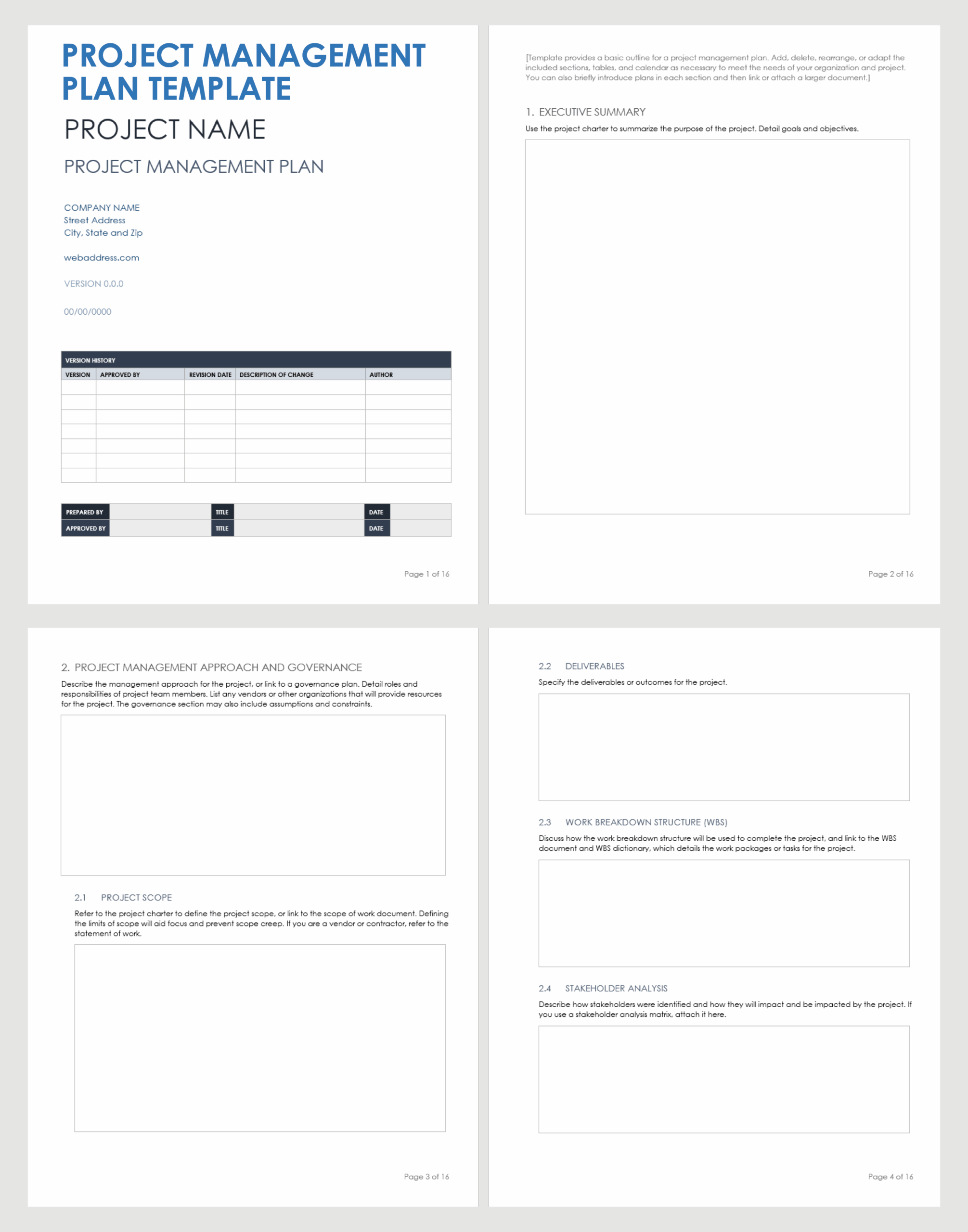 Free PDF Project Management Templates Smartsheet