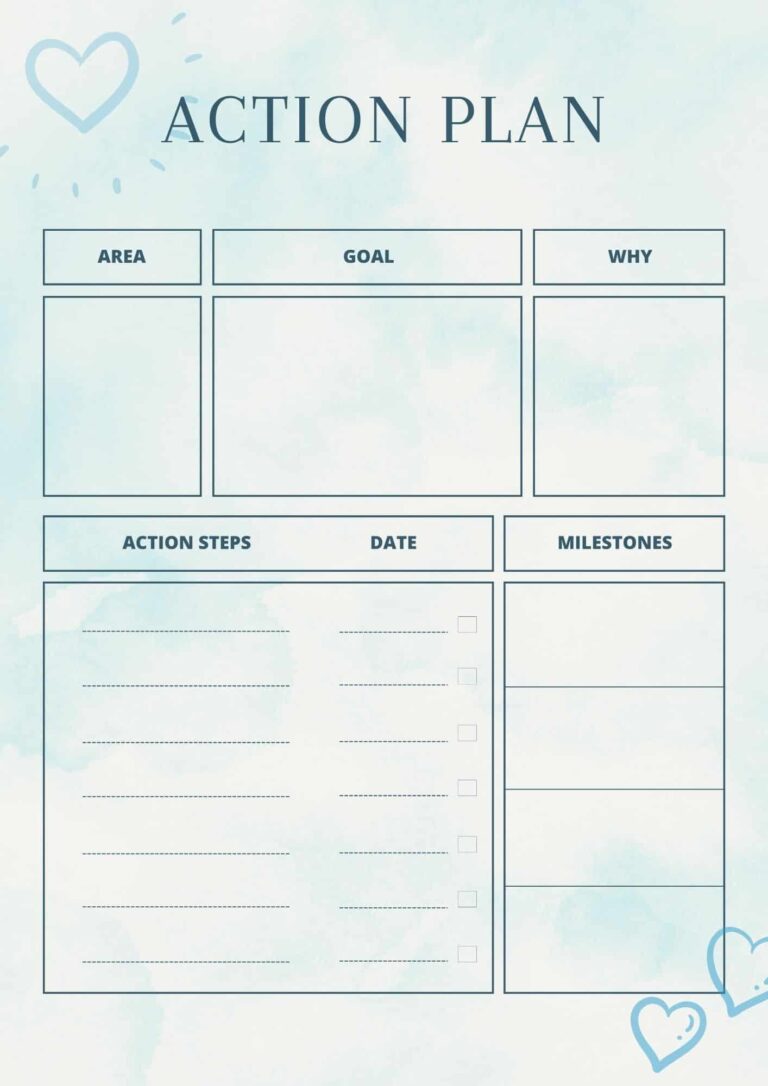 Free Printable Action Plan Templates PDF Word