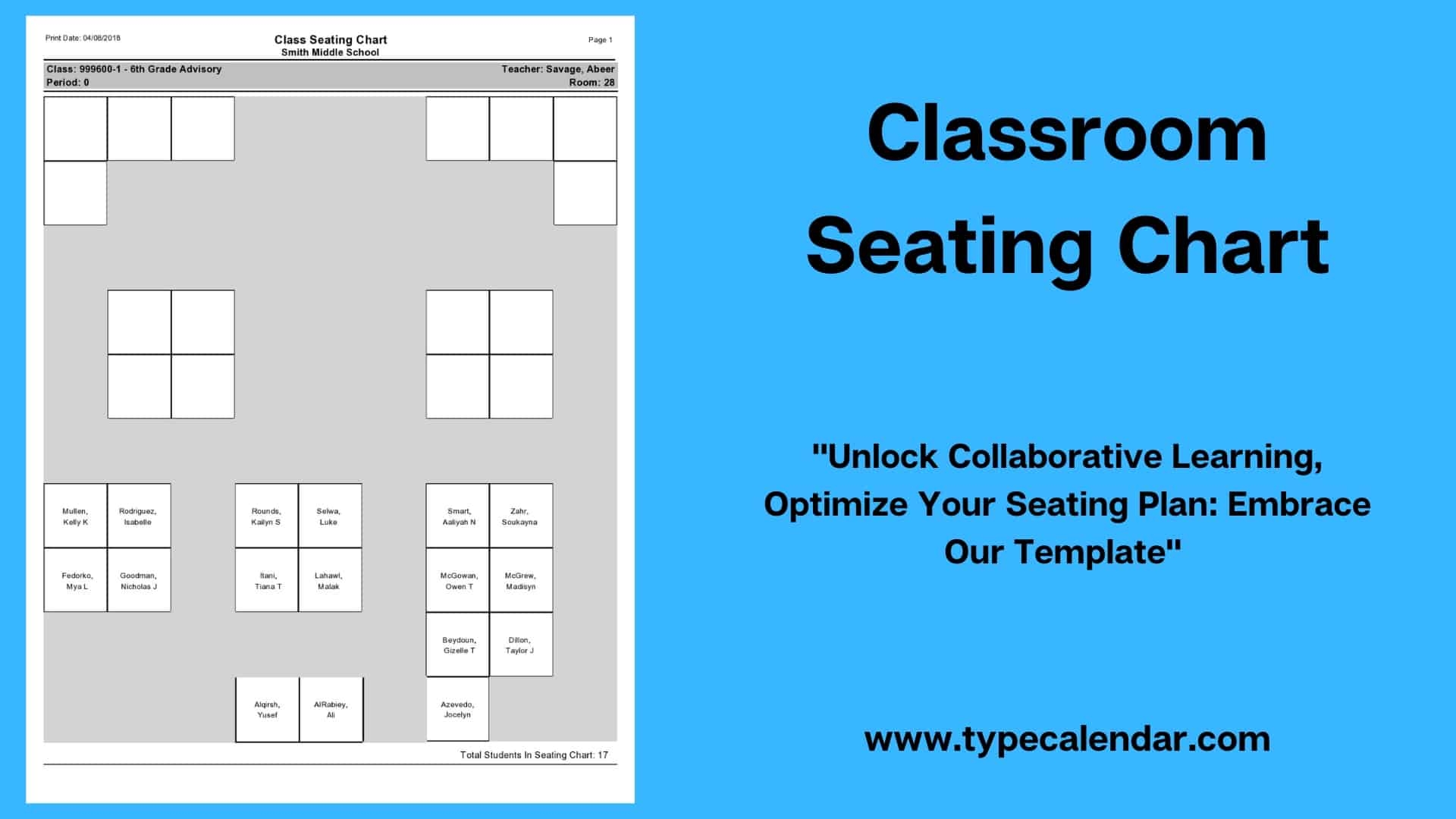 Seat Plan Template Word
