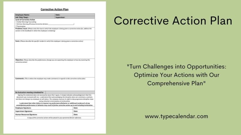 Free Printable Corrective Action Plan Templates PDF Word Excel