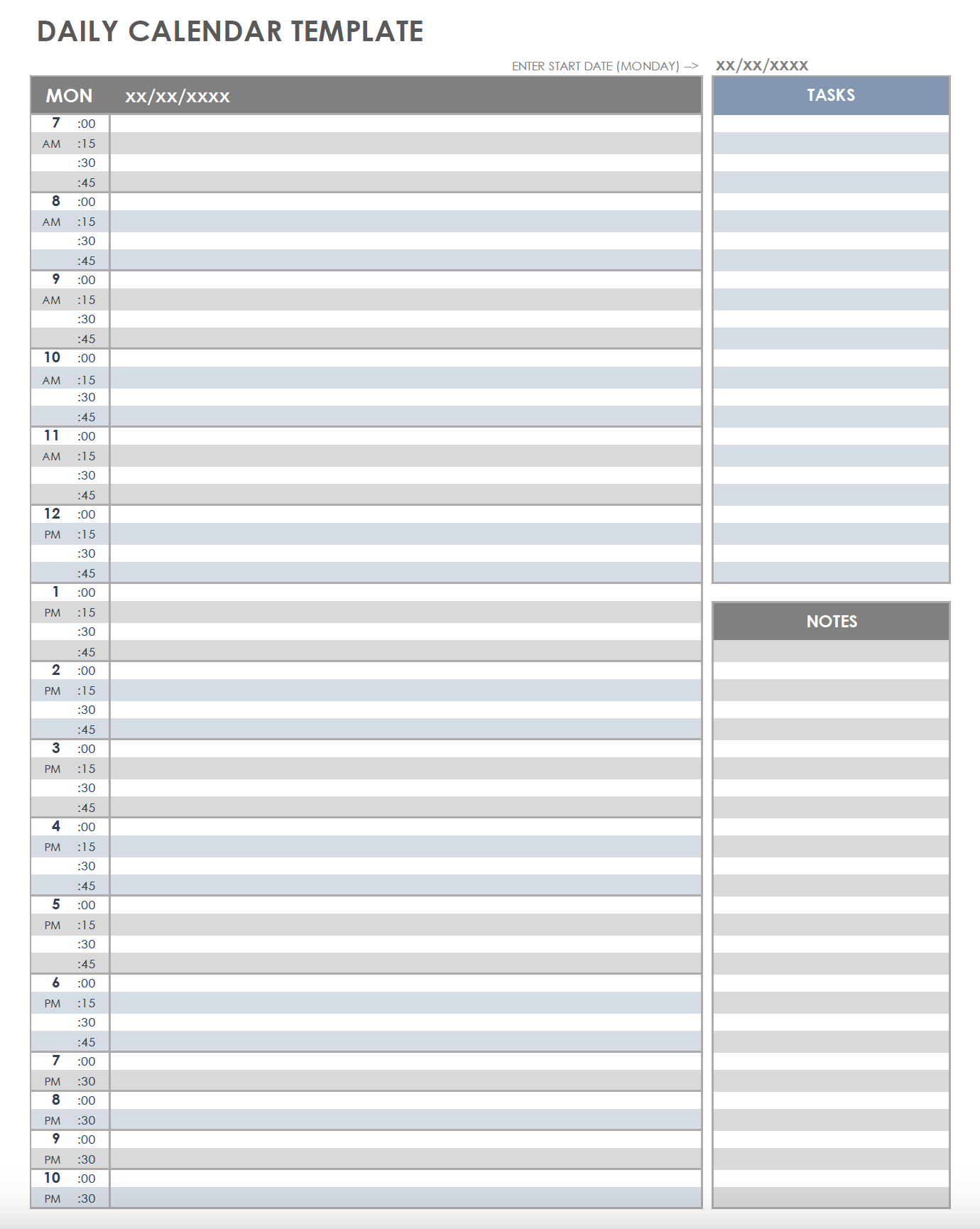 Free Printable Daily Planner Template