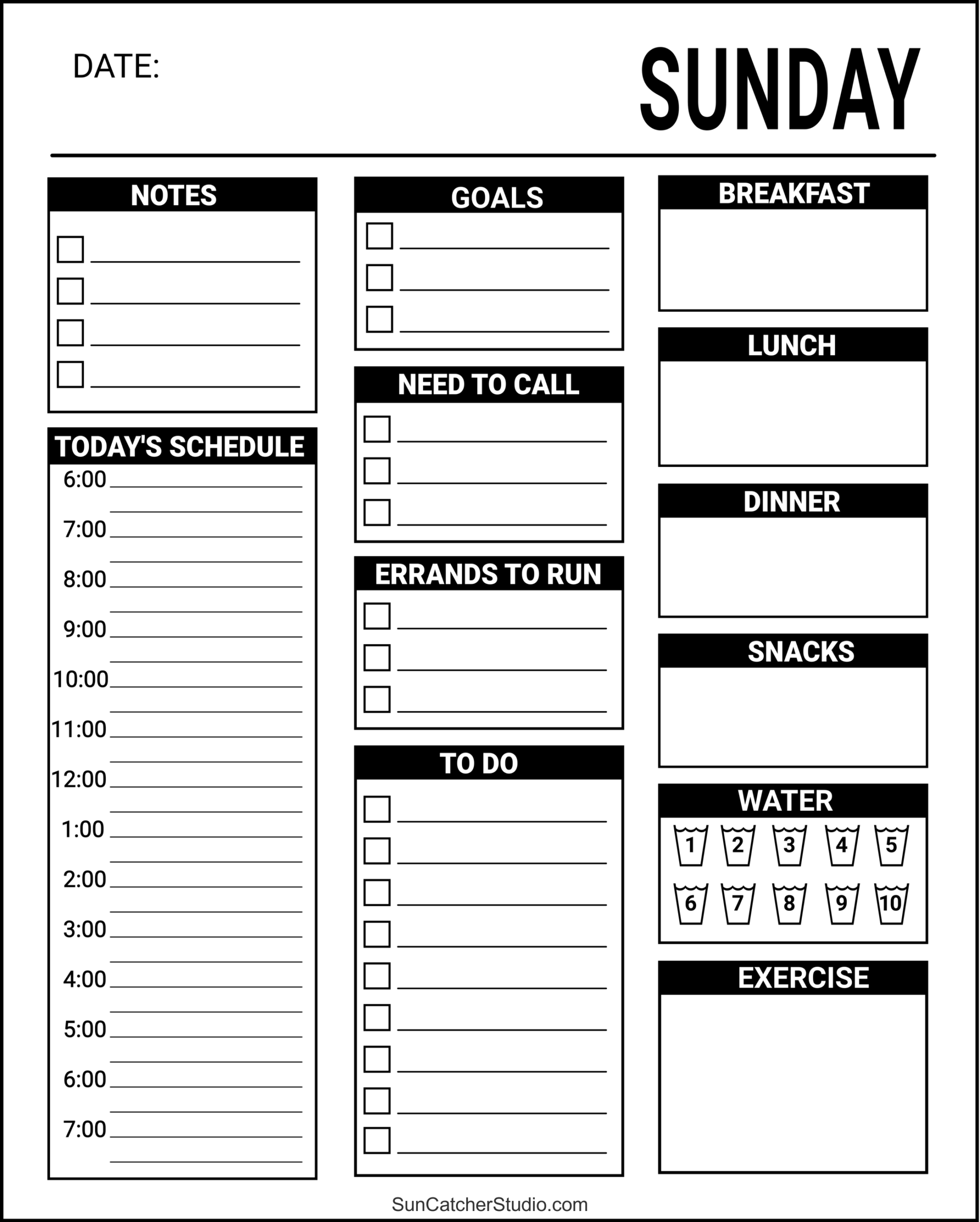 Free Printable Daily Planner Templates PDF Format DIY Projects Worksheets Library
