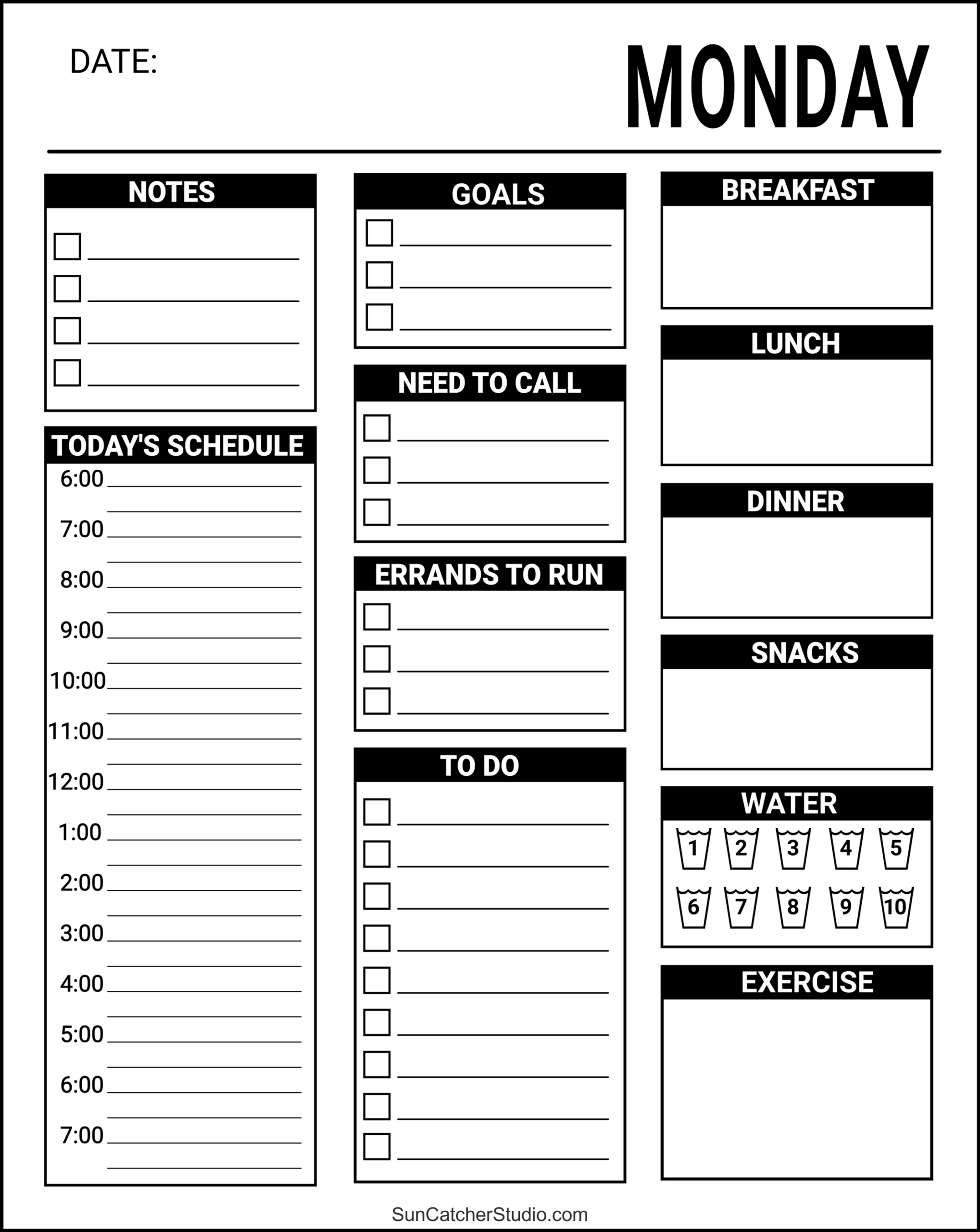 Free Printable Daily Planner Template Pdf