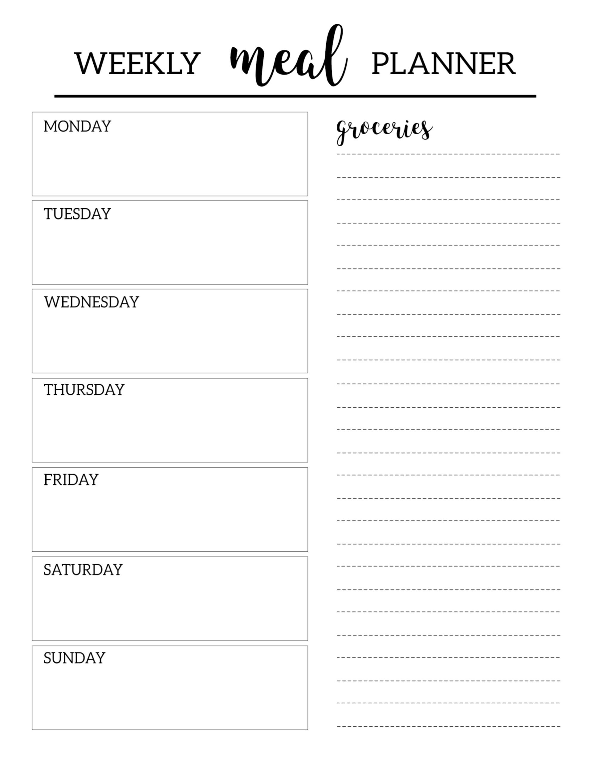 Meal Planning Sheets Template