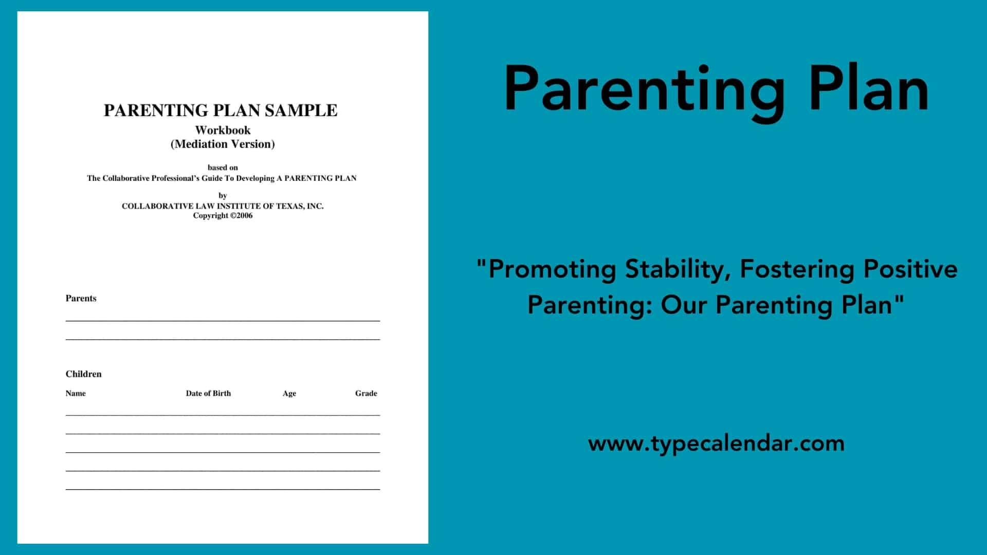 Parenting Plan Template Florida