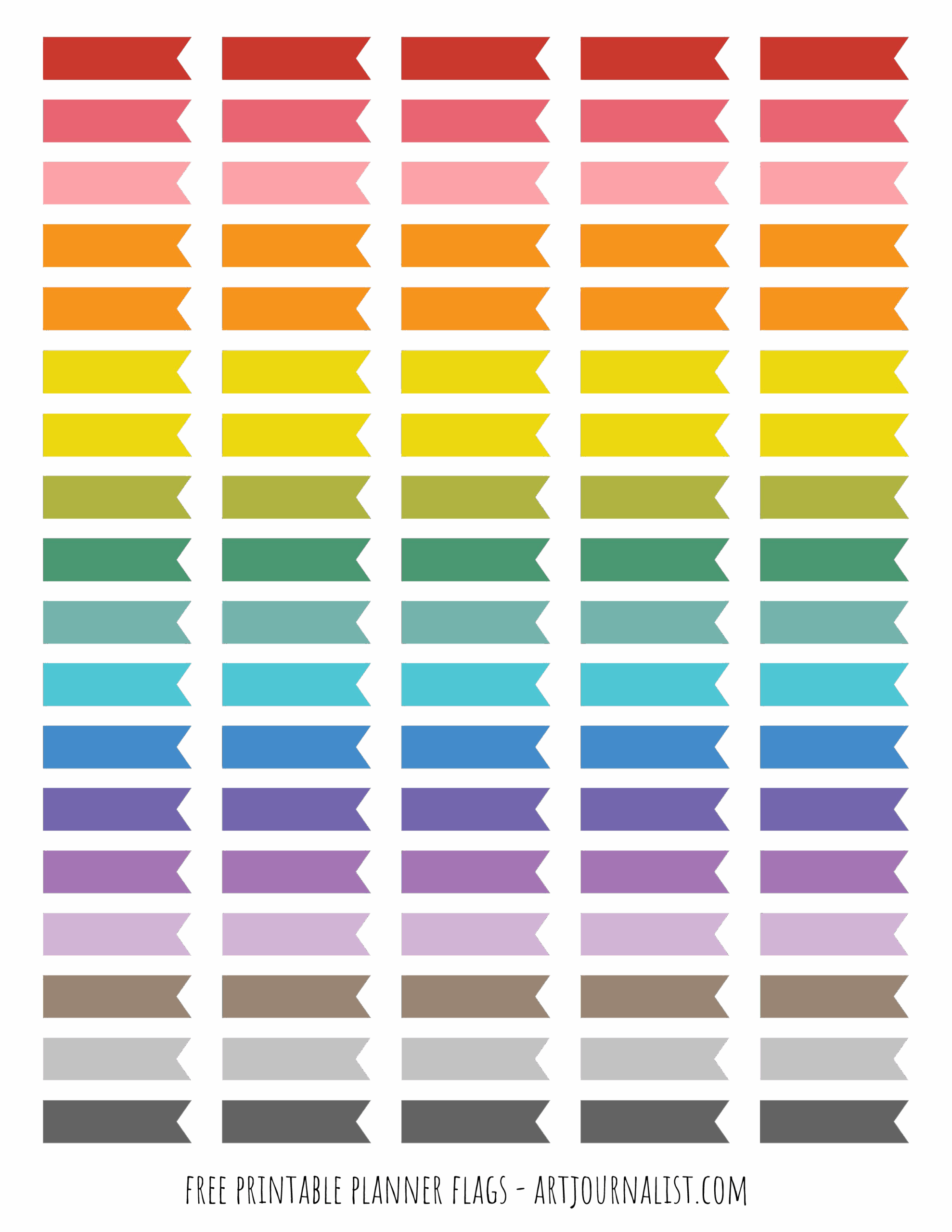 Blank Free Printable Planner Tabs