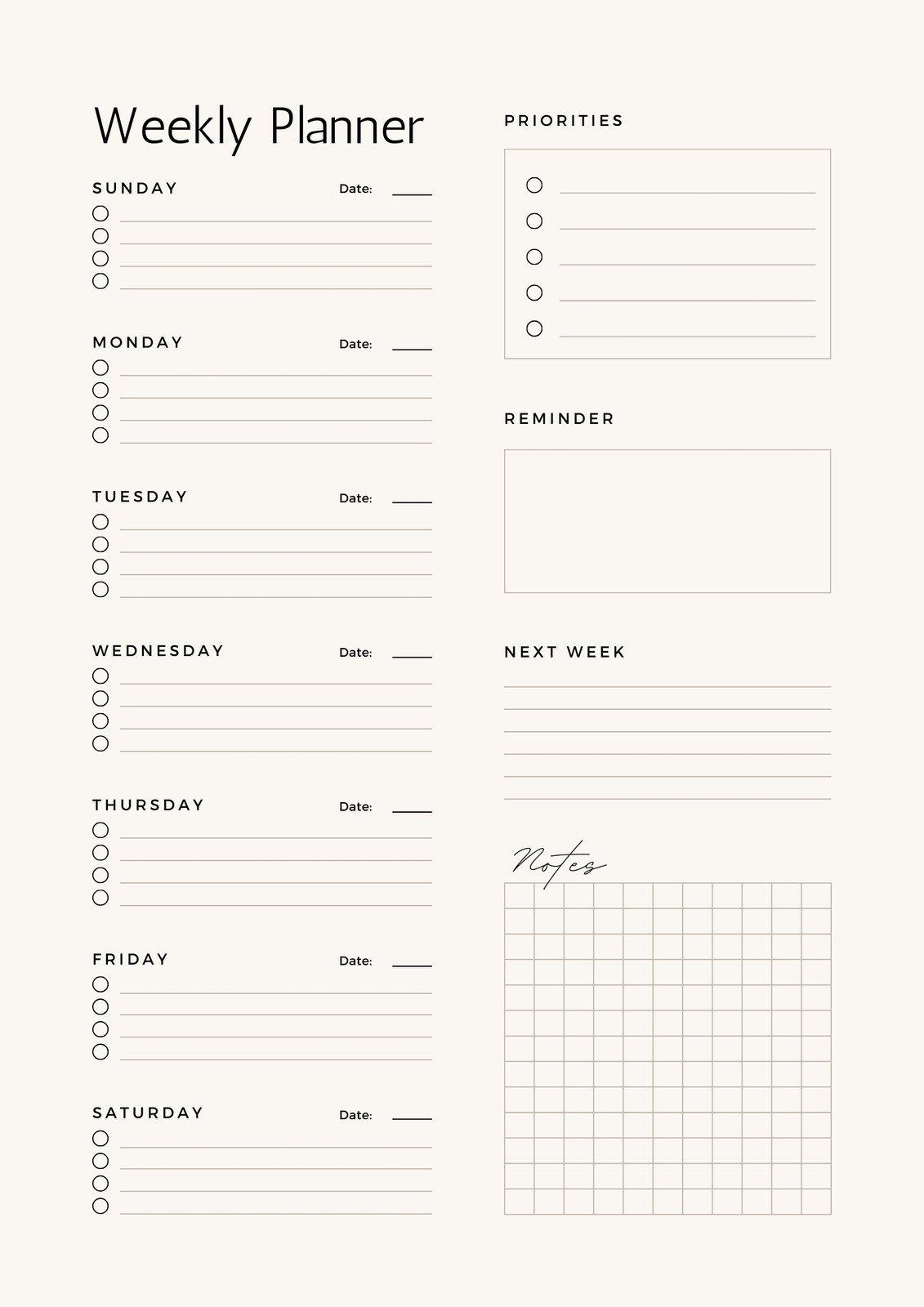 Free Printable Planner Templates To Customize Canva Worksheets Library