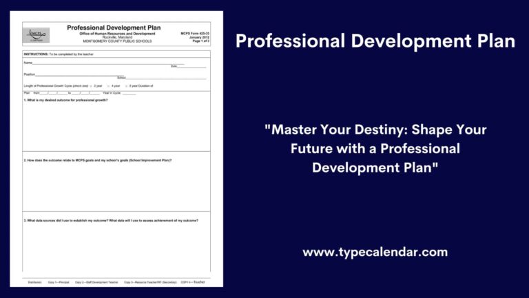 Free Printable Professional Development Plan Templates Excel Word PDF 