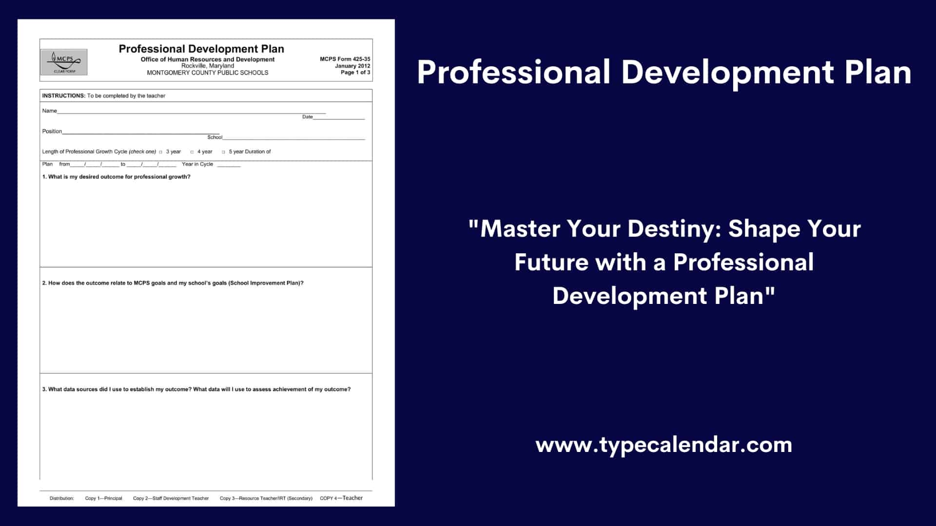 Free Printable Professional Development Plan Templates Excel Word PDF 