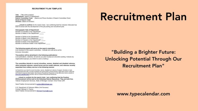 Free Printable Recruitment Plan Templates PDF Word Excel 
