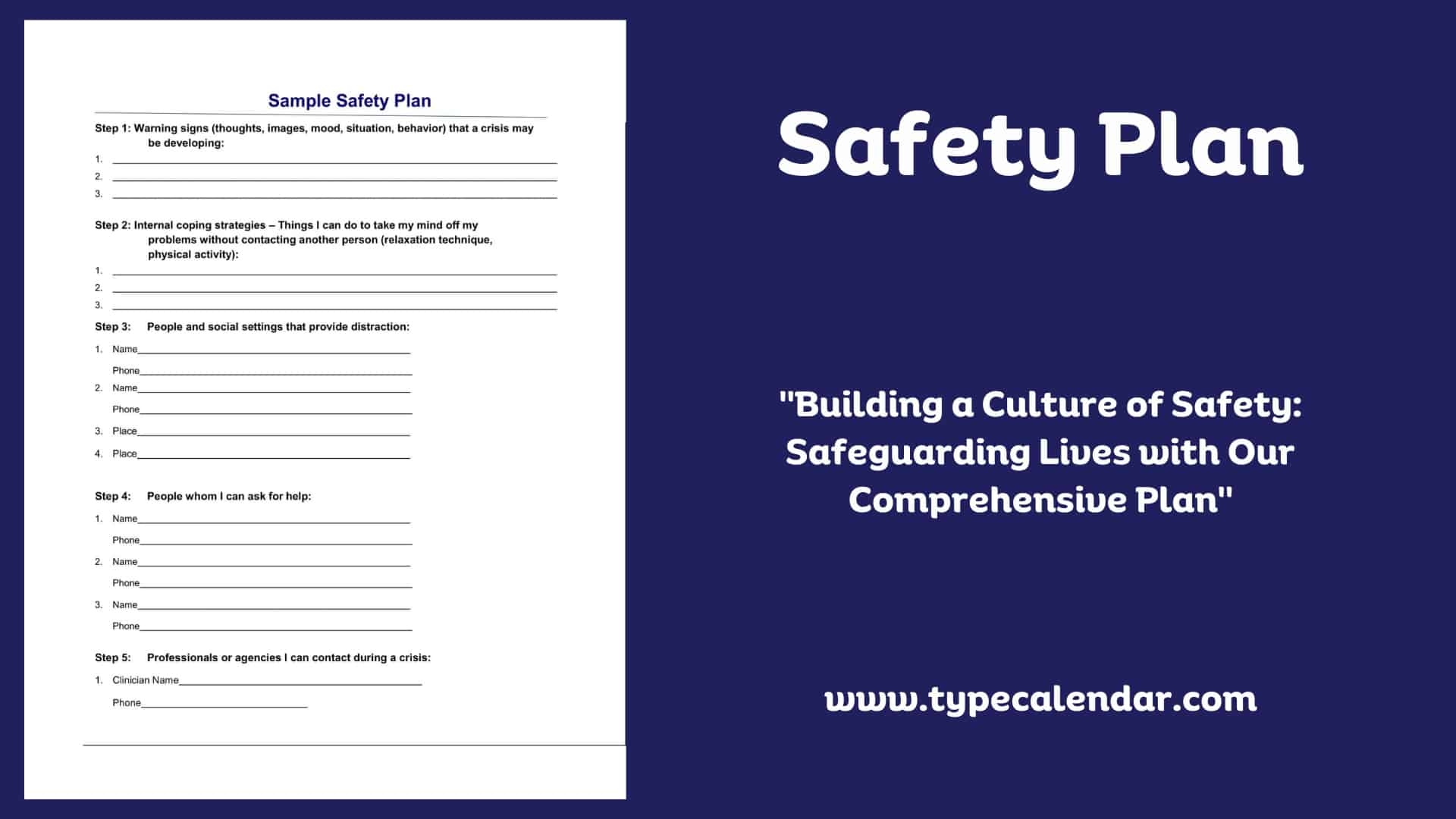 Safety Plan Template Pdf