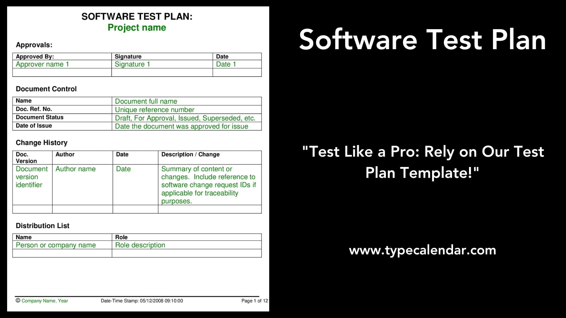 Agile Test Plan Template Word