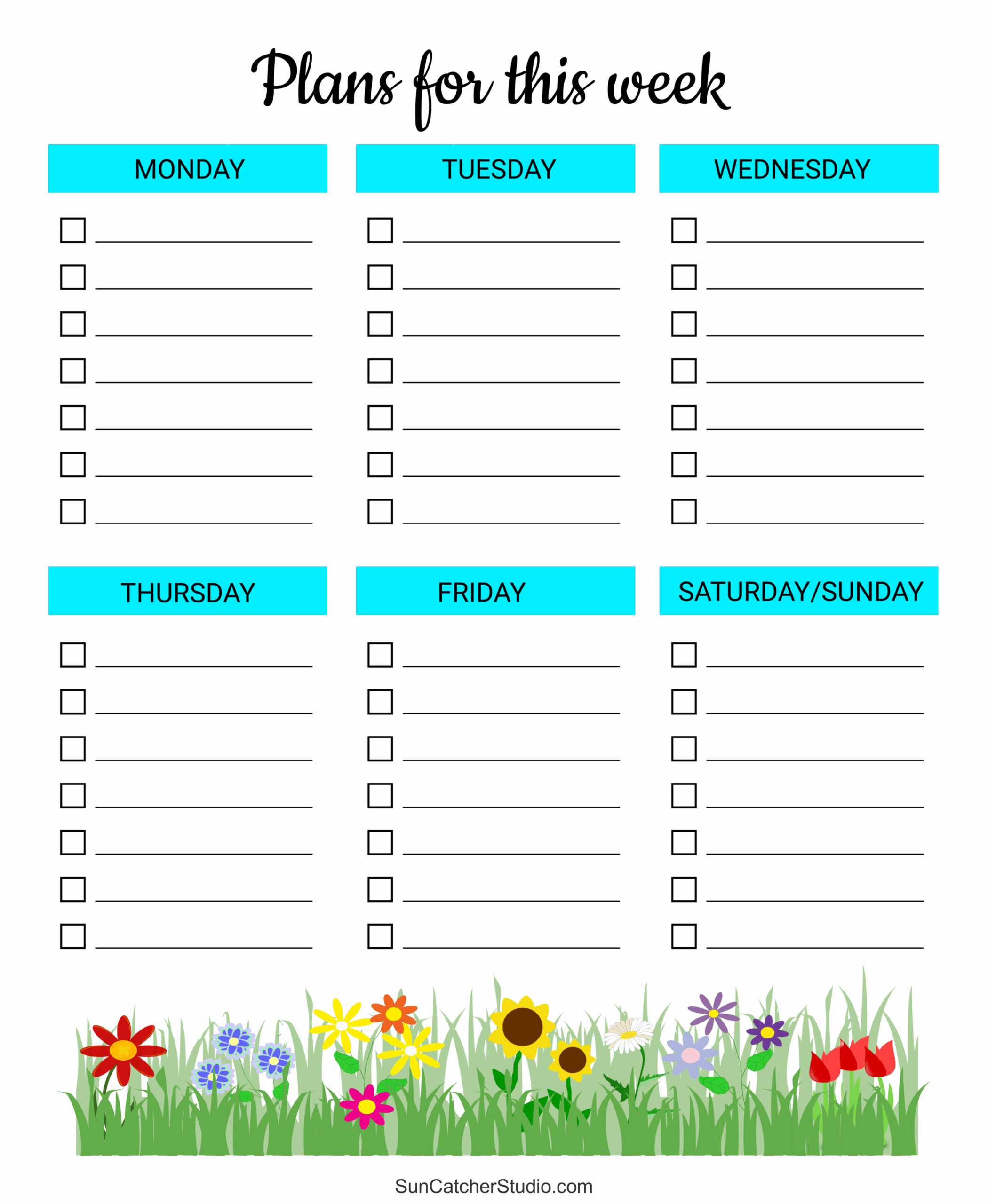 Free Printable Weekly Planner Templates PDF DIY Projects Worksheets Library