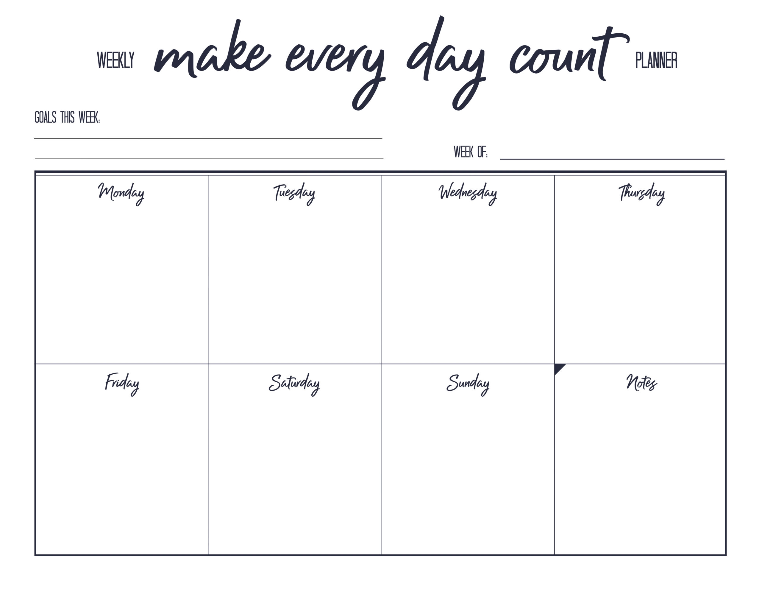 Free Weekly Planner Templates Printable