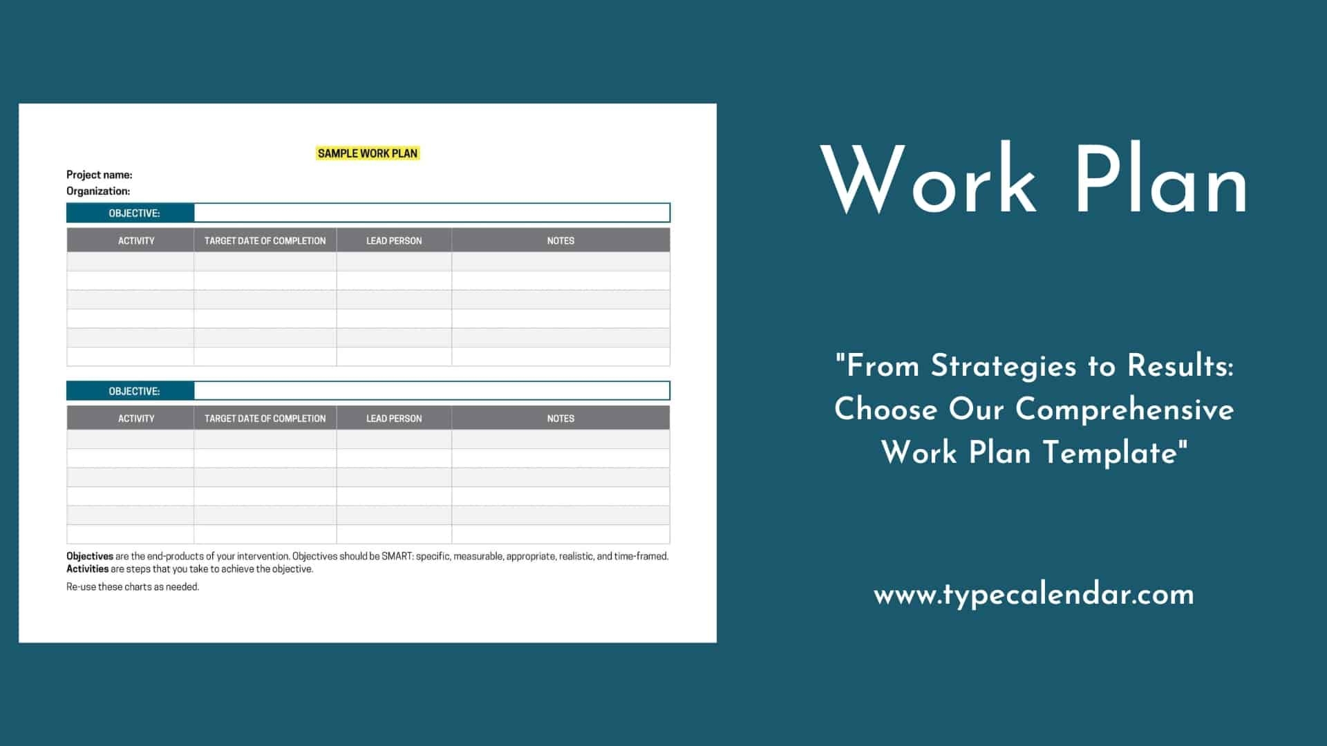 Sample Work Plan Template