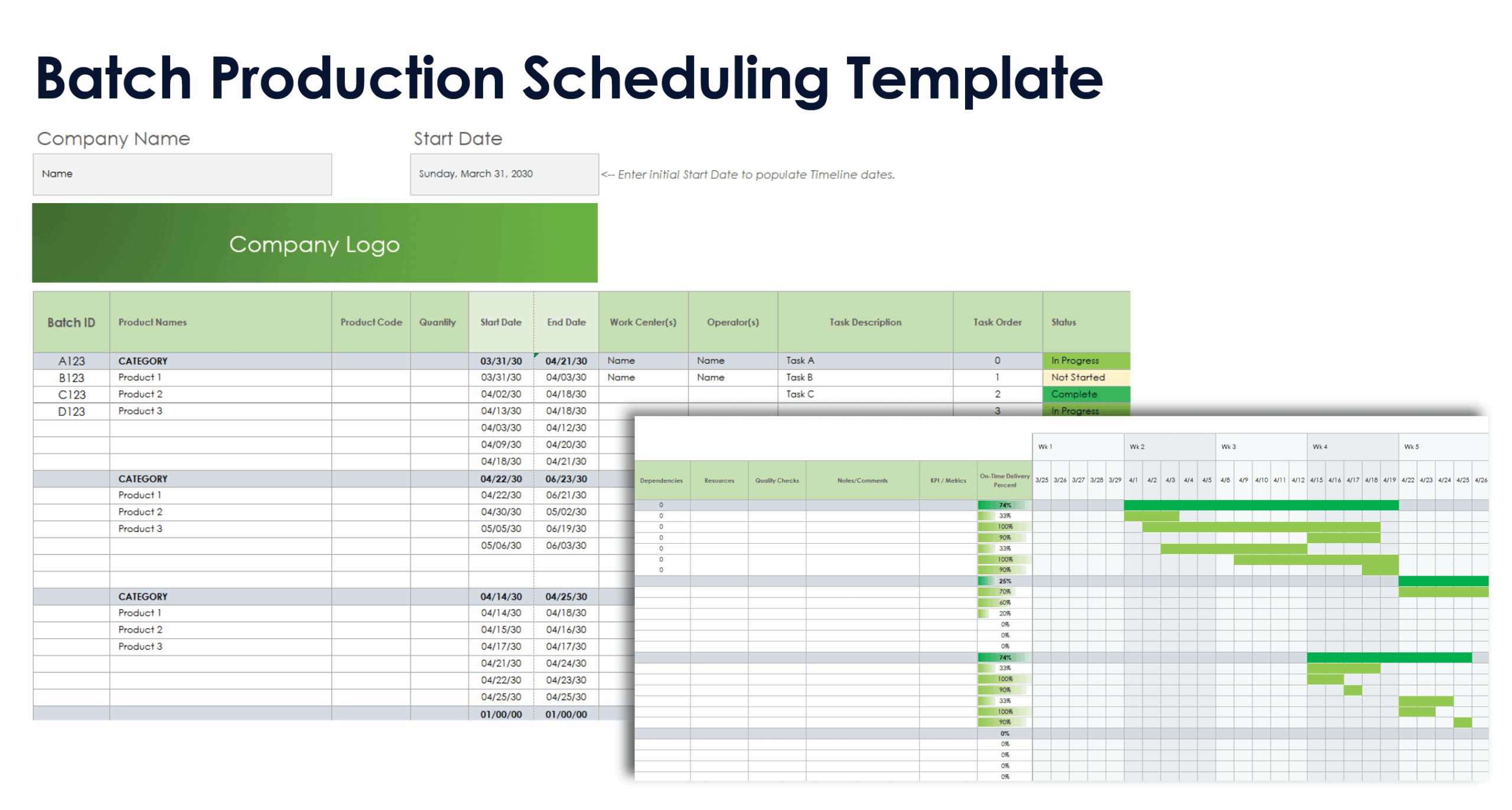 Free Production Scheduling U0026 Planning Templates All Formats
