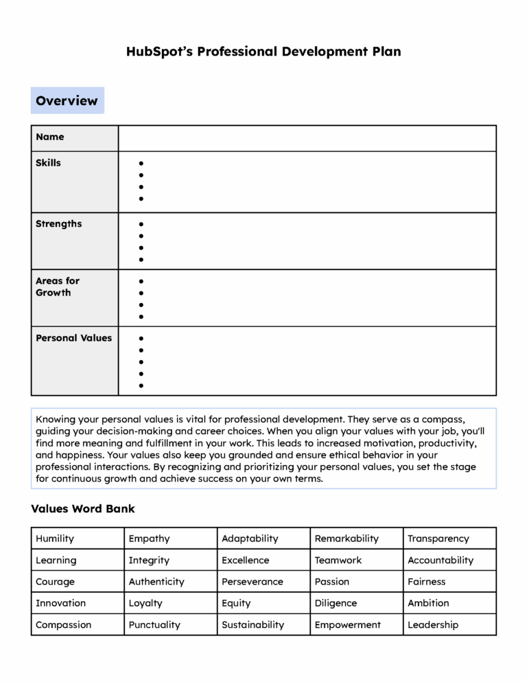 Free Professional Development Template Download Now