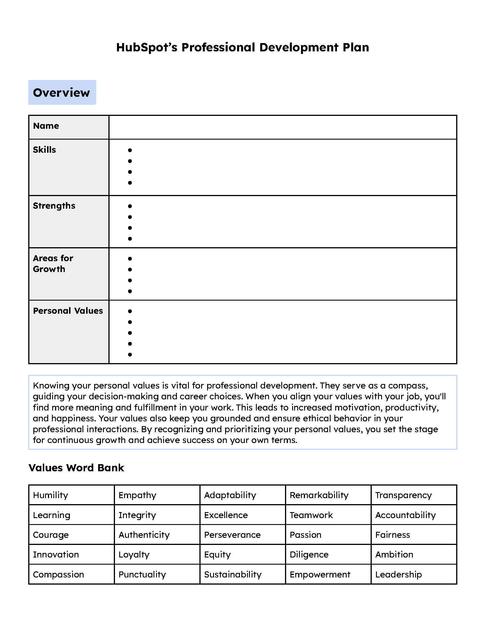 Free Professional Development Template Download Now 