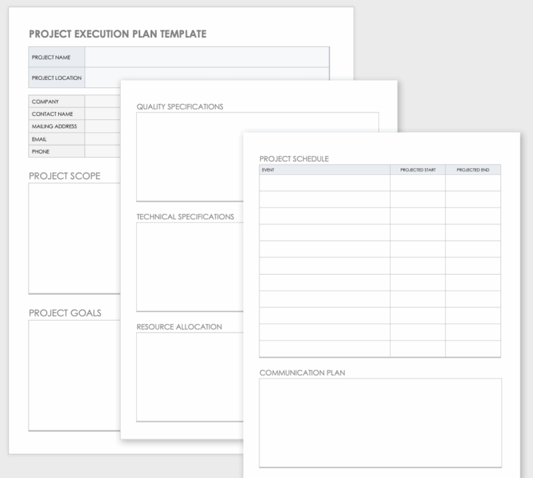 Free Project Execution Plan Templates Smartsheet