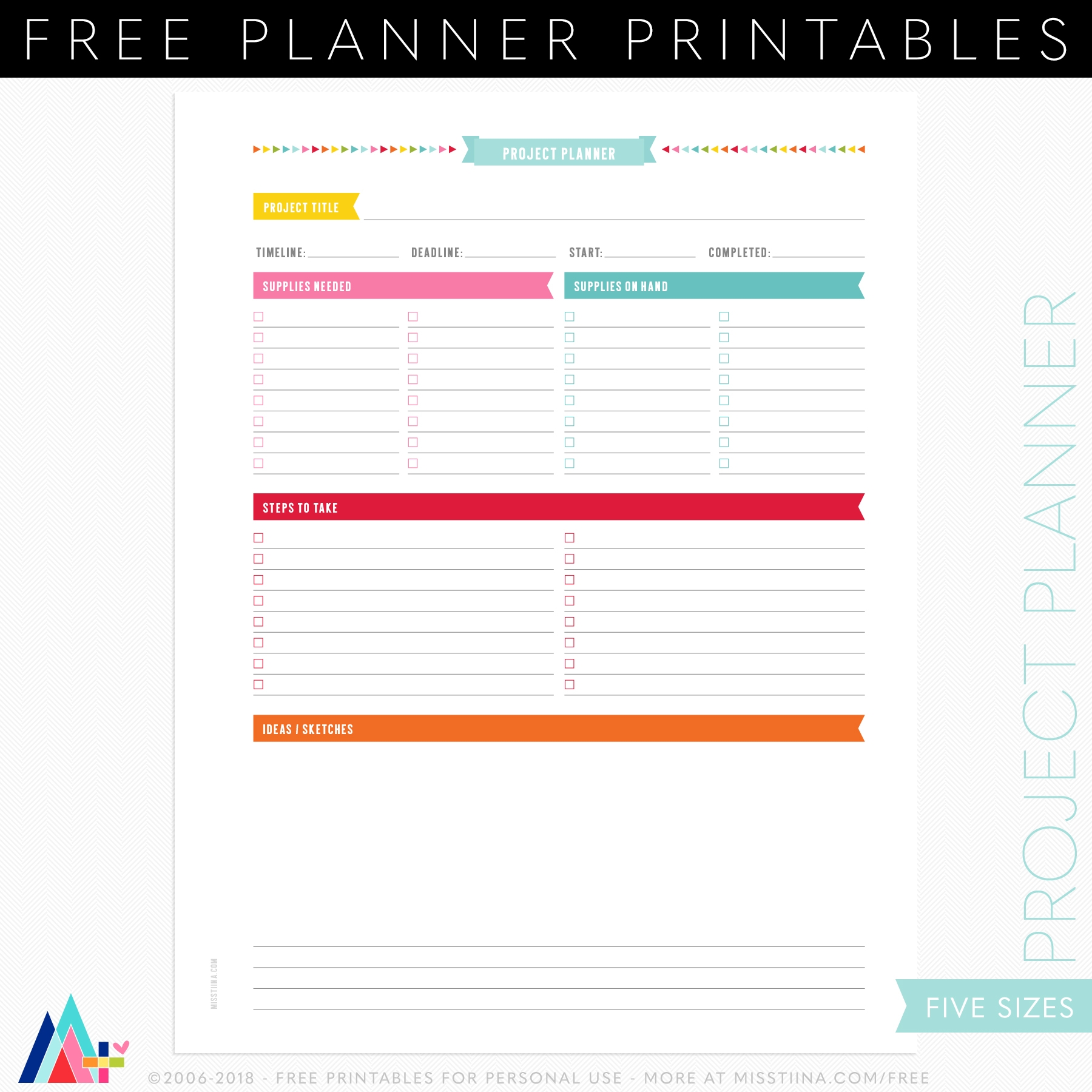 FREE Project Planner Current Projects Planner Page Printables 