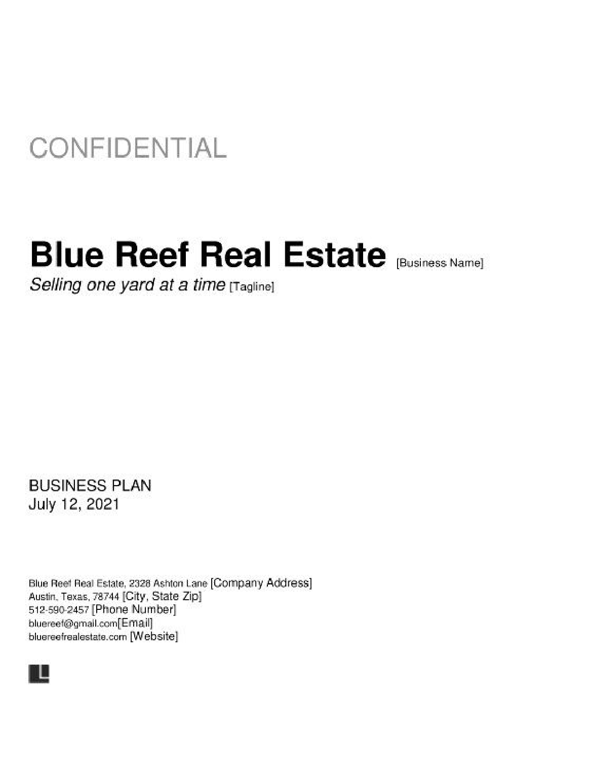 Free Real Estate Business Plan Template PDF U0026 Word