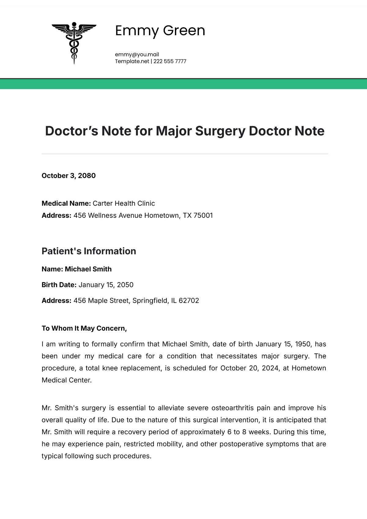 Free Sample Doctor Note Templates Editable And Printable