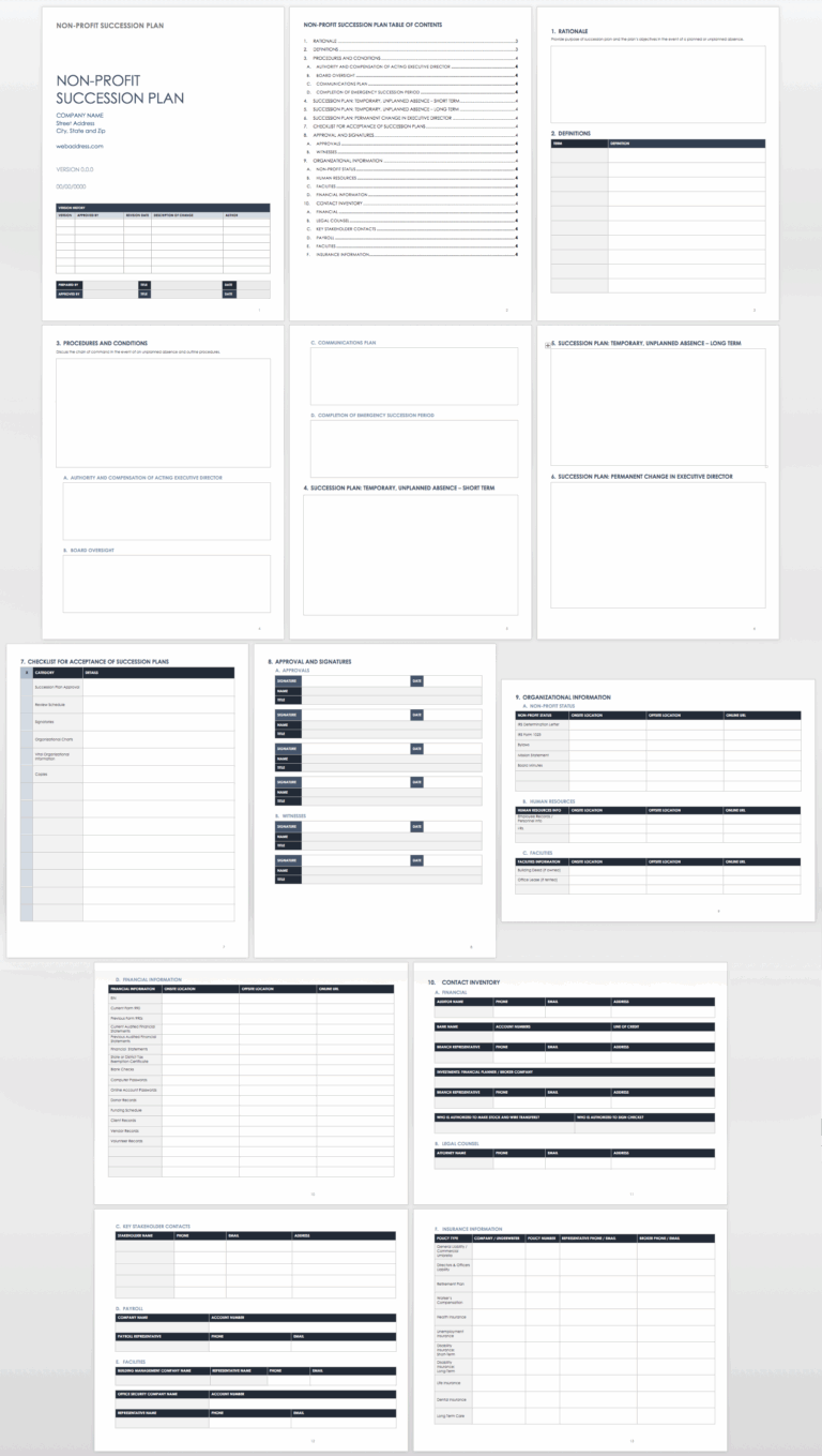 Free Succession Planning Templates Smartsheet