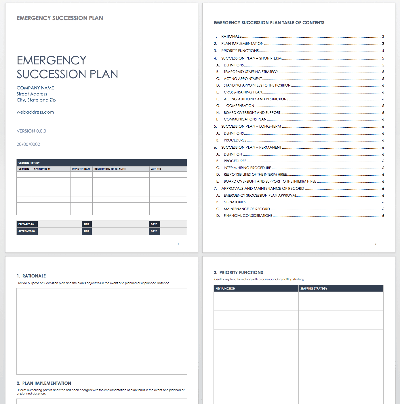 Free Succession Planning Templates Smartsheet