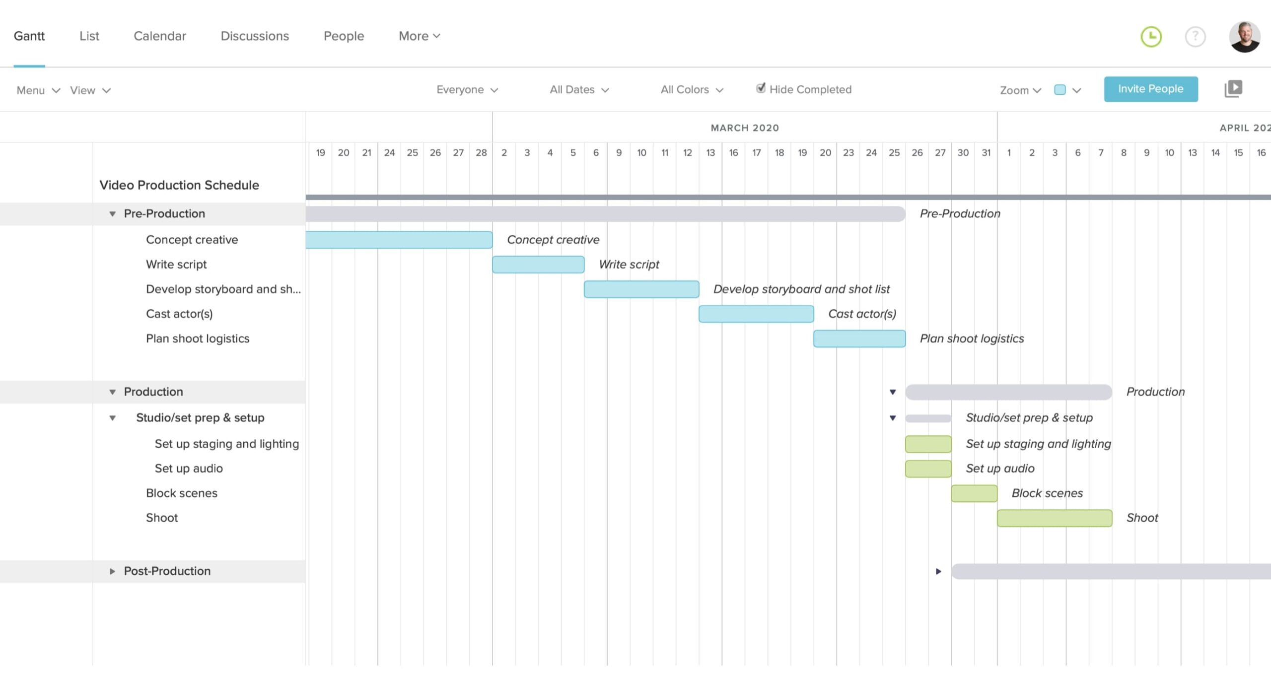 Free Video Production Schedule Templates TeamGantt