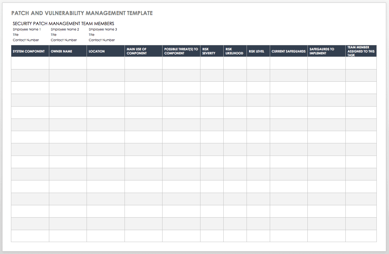 Free Vulnerability Assessment Templates Smartsheet