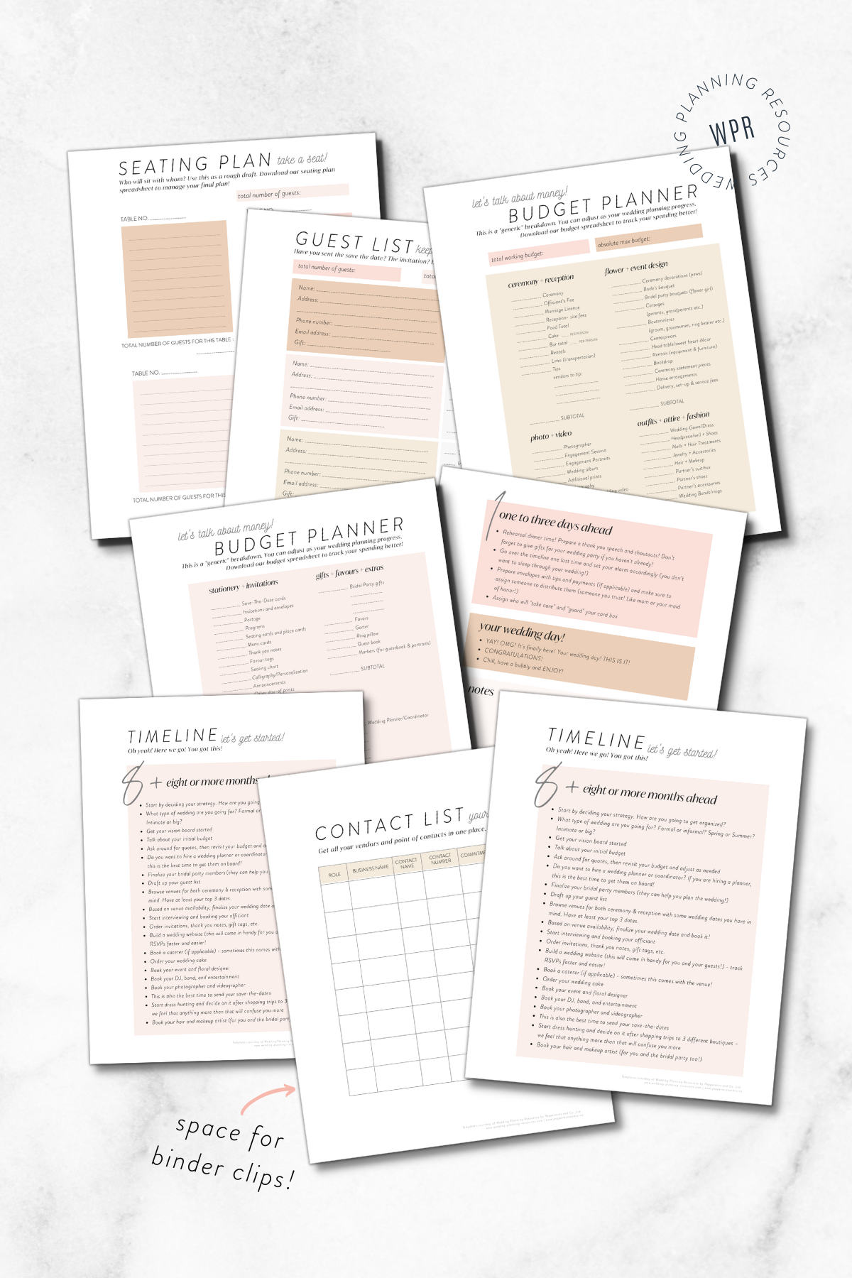Free Printable Wedding Planner Template