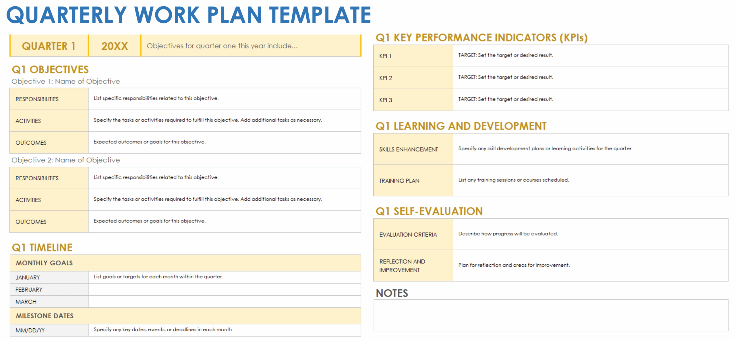 Free Work Plan Templates Smartsheet