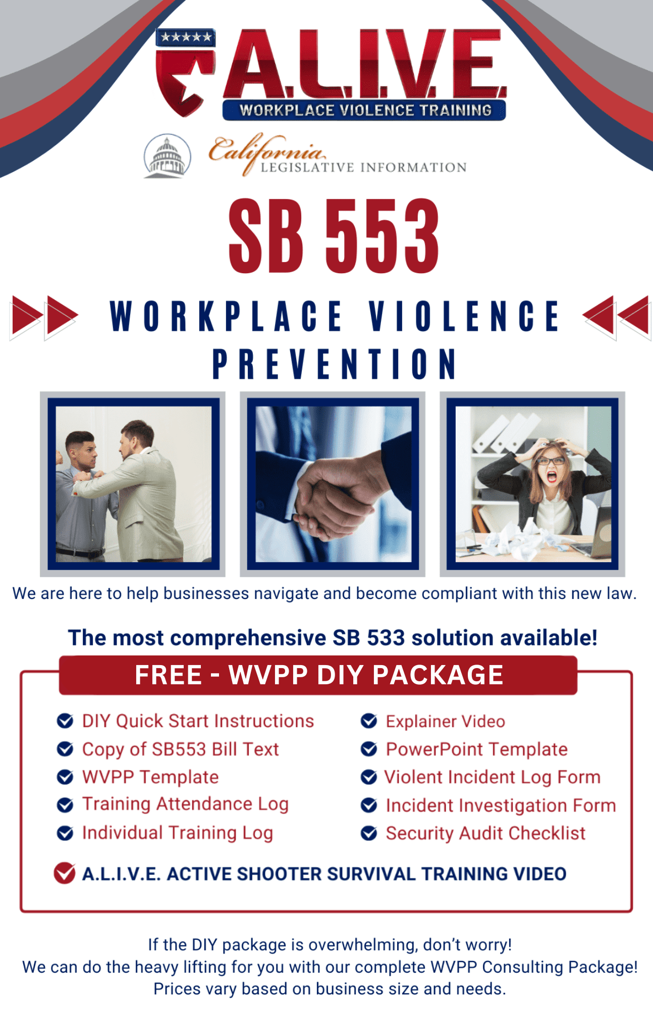 FREE WVPP TEMPLATES U0026 FORMS California SB 553 Compliance A L I V E 