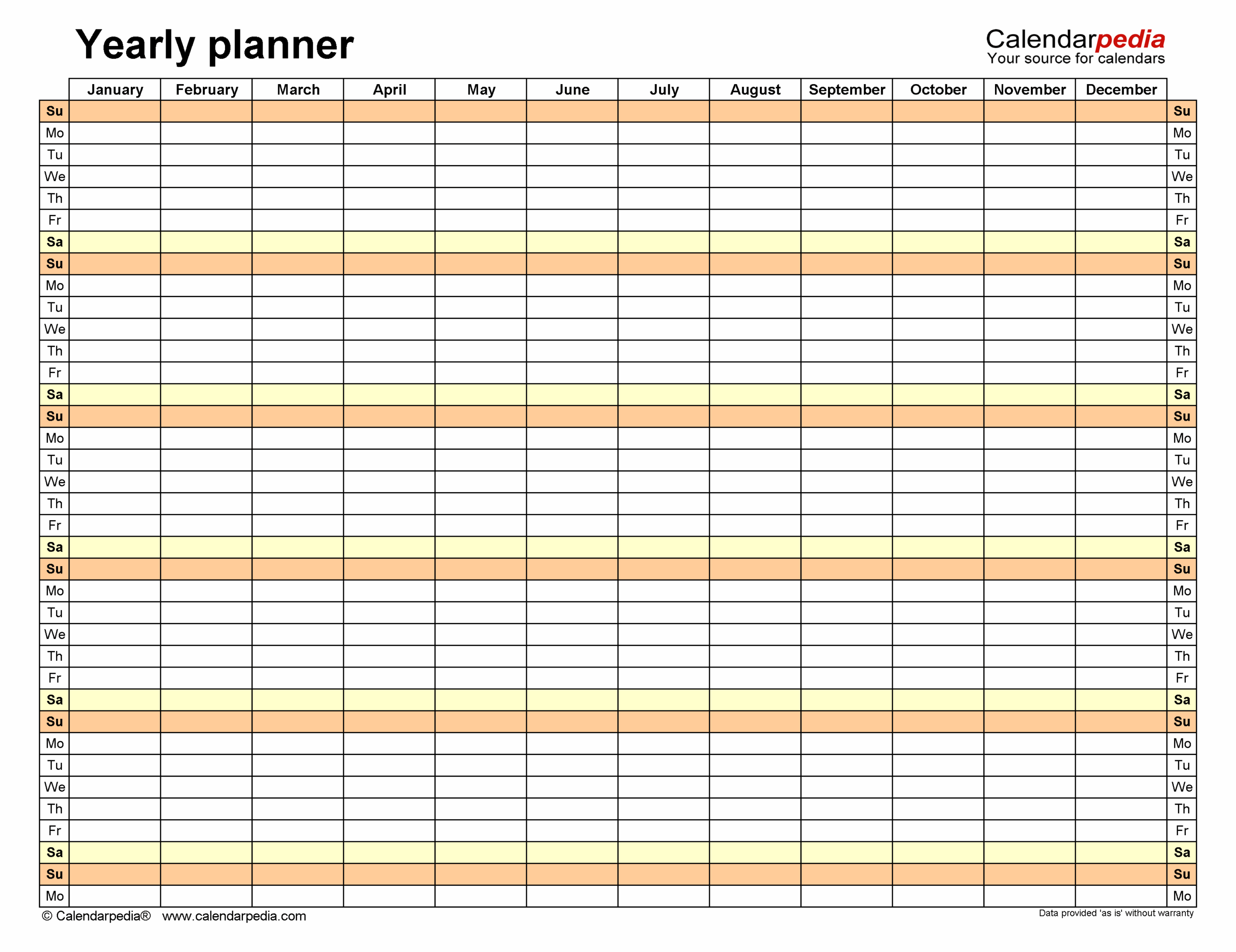 Free Yearly Planners In PDF Format 36 Templates