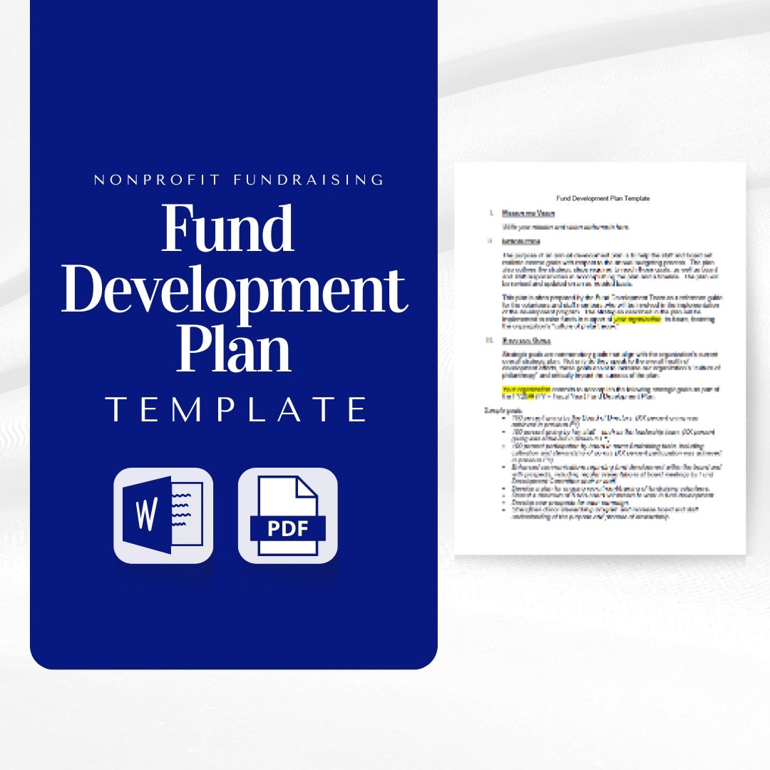Fund Development Plan Template Annual Fundraising Plan Template Sample Fundraising Plan For Year Etsy