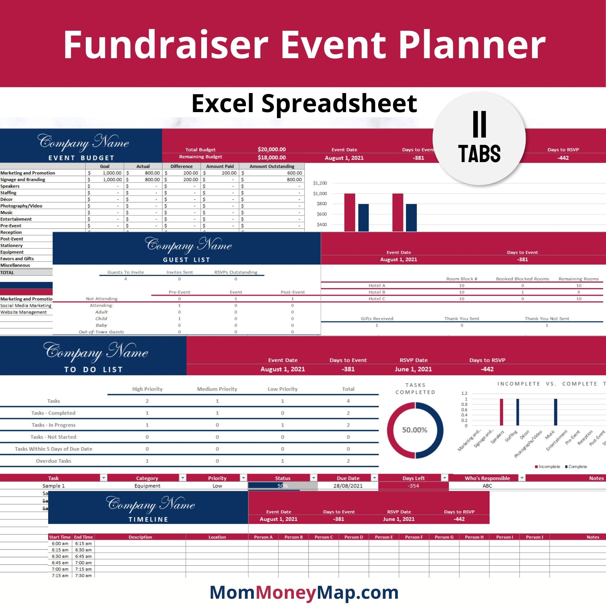 Fundraiser Event Planner Digital Excel Spreadsheet Template For Nonprofit Or Corporate Fundraising Event Planning Tracking U0026 Management Etsy