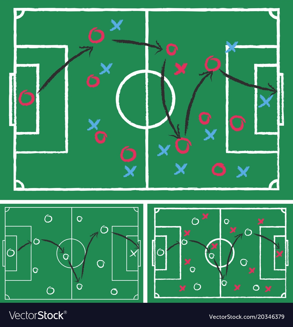 Game Plans For Football On Green Paper Royalty Free Vector