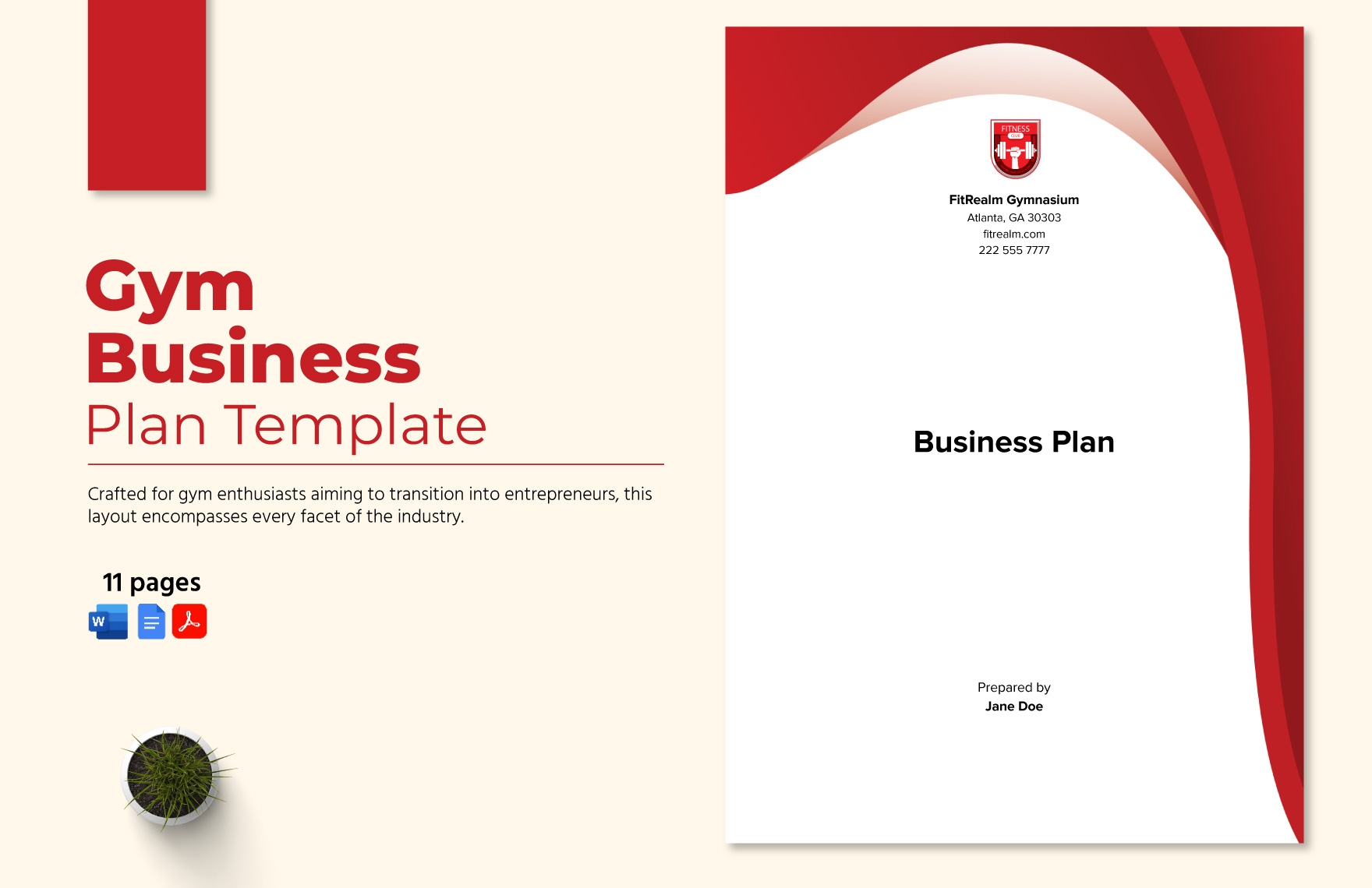 Gym Business Plan Template In Word PDF Google Docs Download 