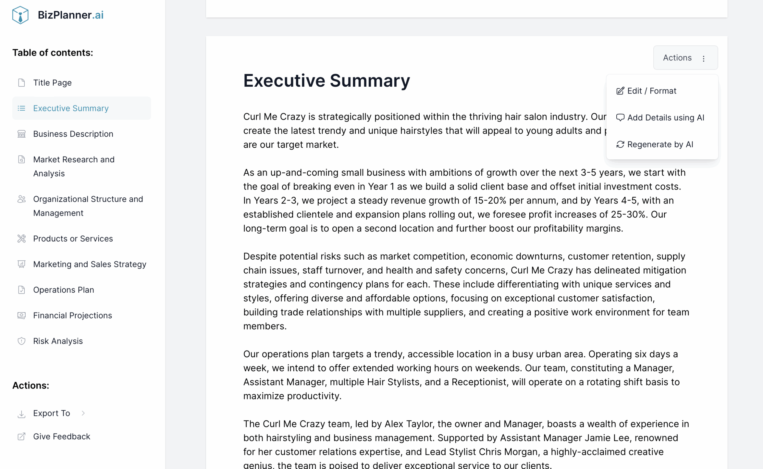 Hair Stylist Business Plan Template