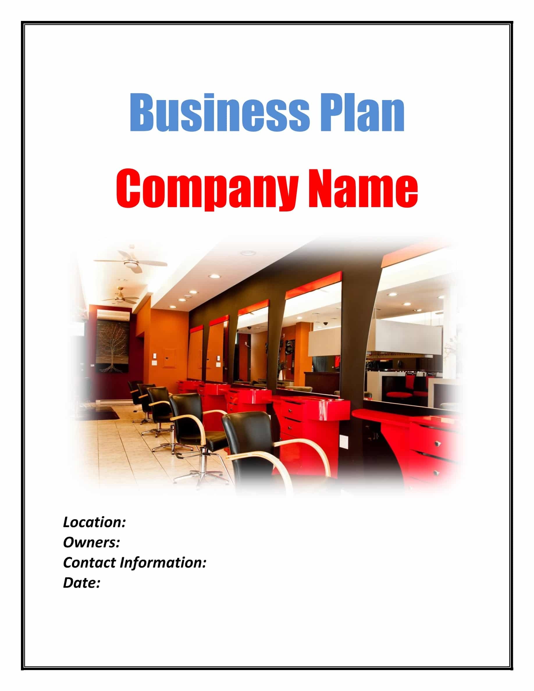 Hair Salon Business Plan Template