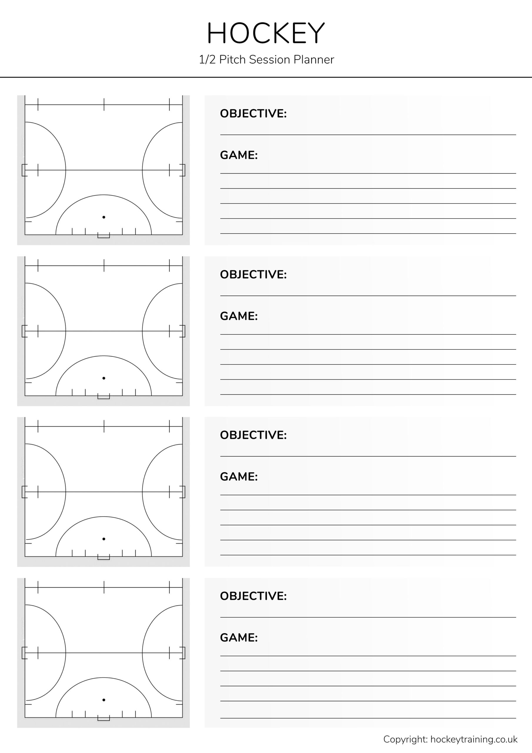 Hockey Session Planner Simple Hockey Training