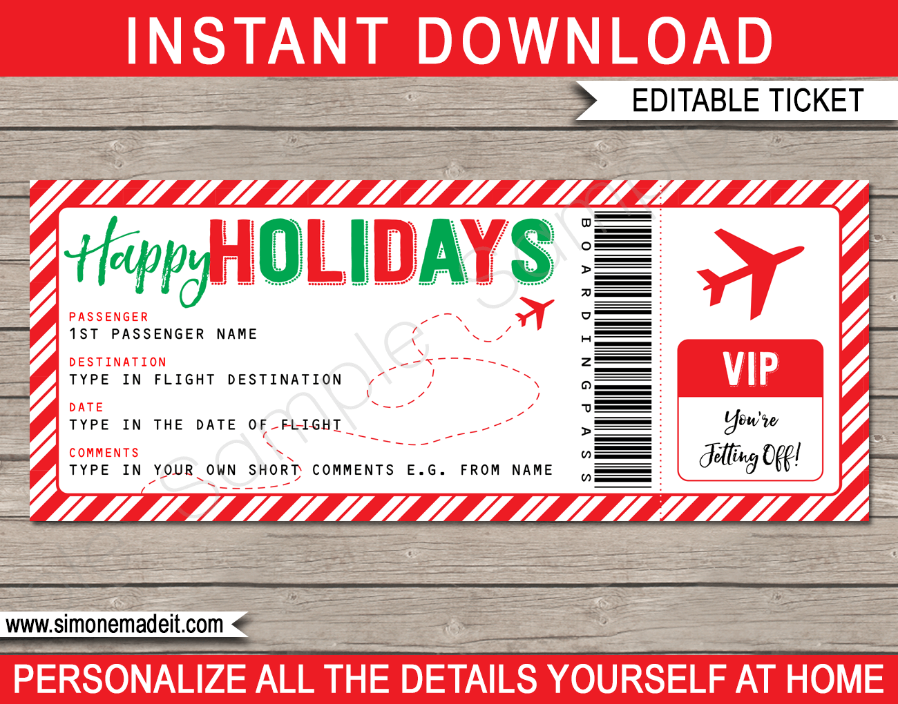Plane Ticket Template Free