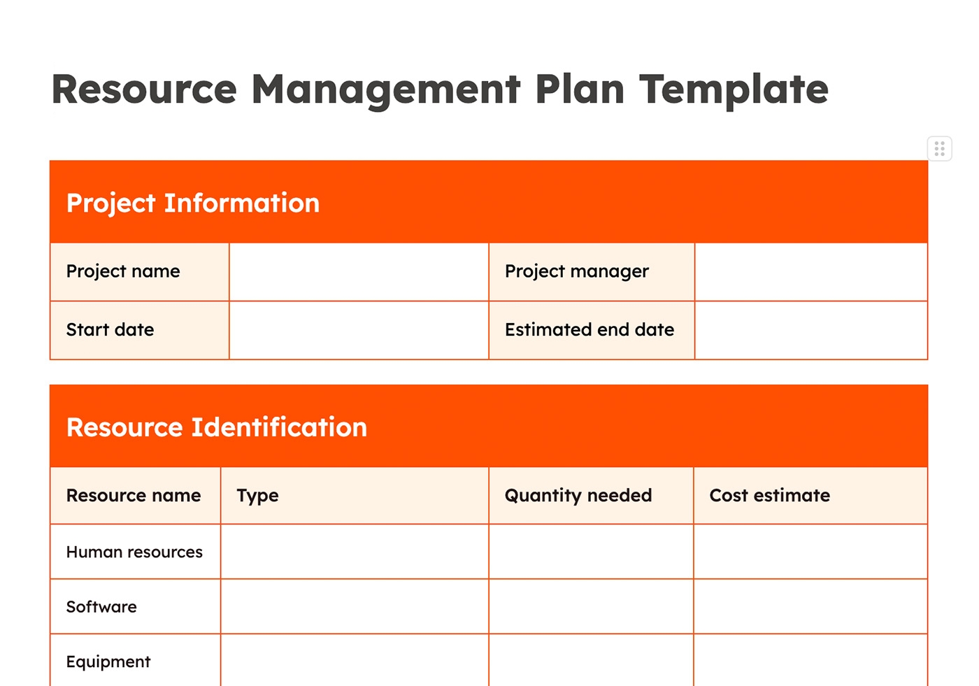 Cost Management Plan Template