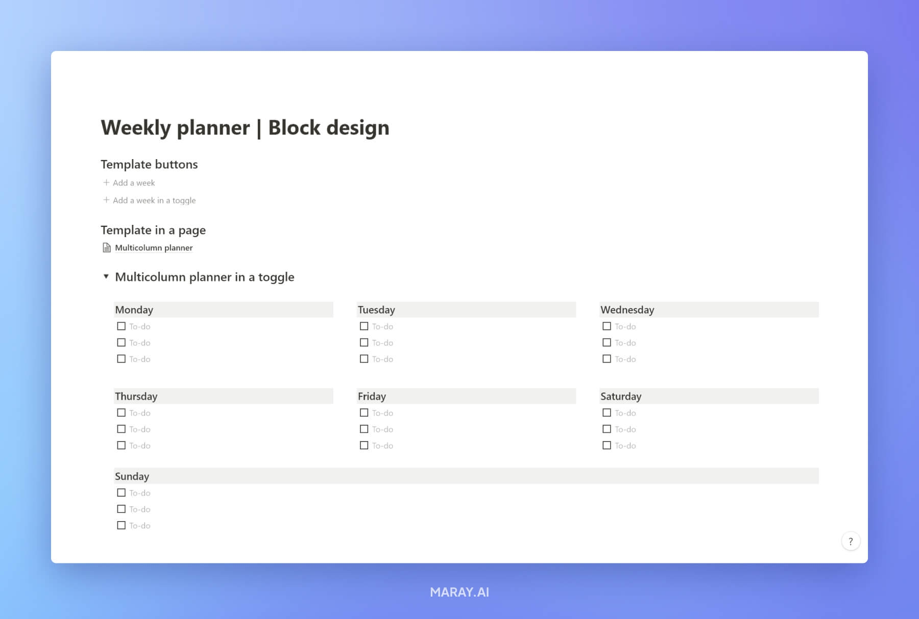 Planning Notion Template