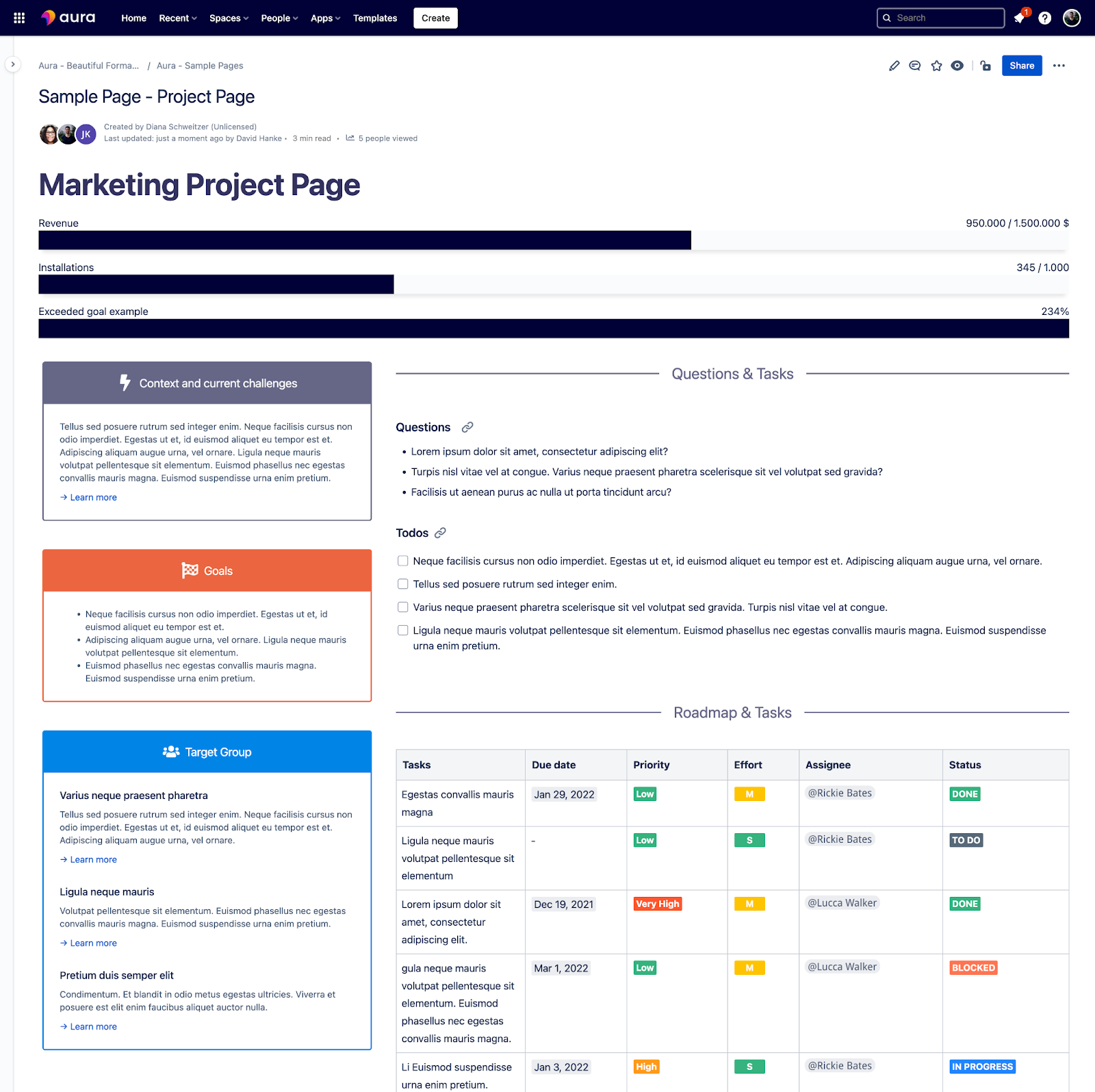 How To Easily Plan A Project In Confluence With Aura News Tips 