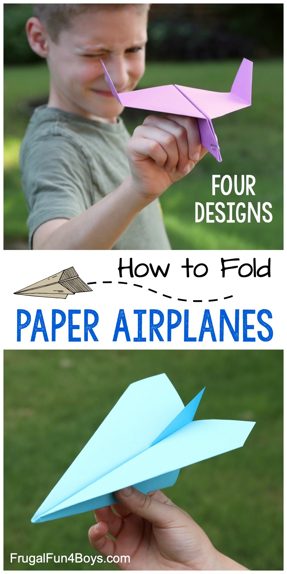 How To Make Awesome Paper Airplanes 4 Designs Frugal Fun For 
