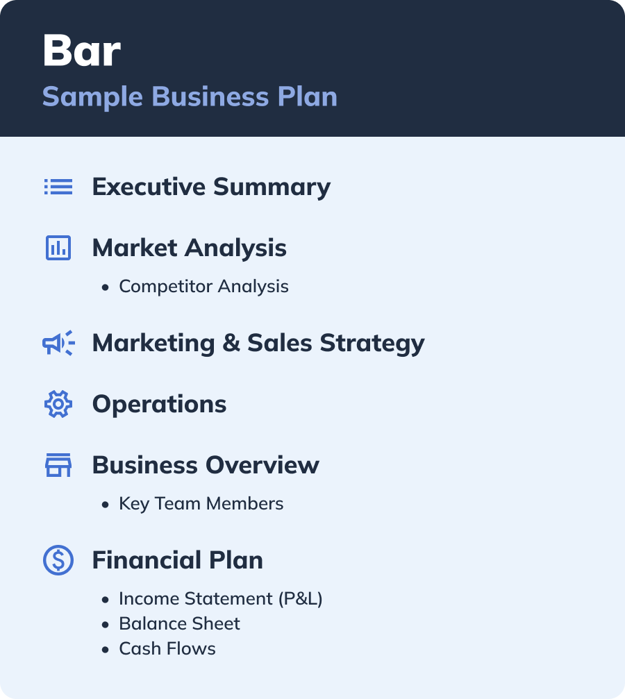 How To Write A Bar Business Plan Free Sample Plan PDF Bplans