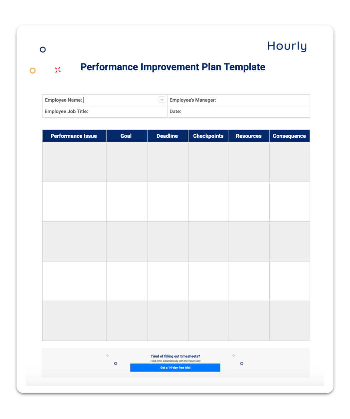 Professional Improvement Plan Template